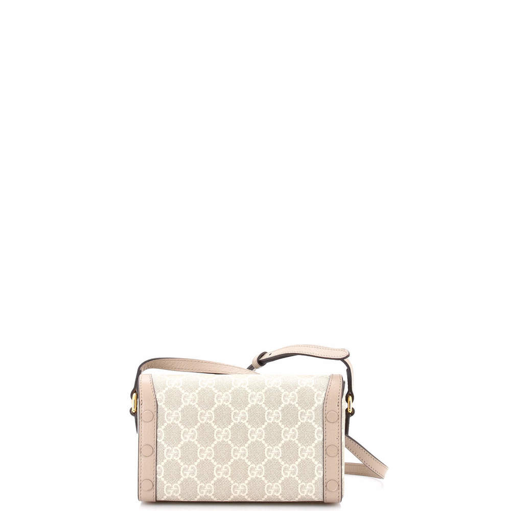 Gucci Mini Horsebit 1955 Flap Crossbody Bag GG Coated Canvas - Picture 3 of 5